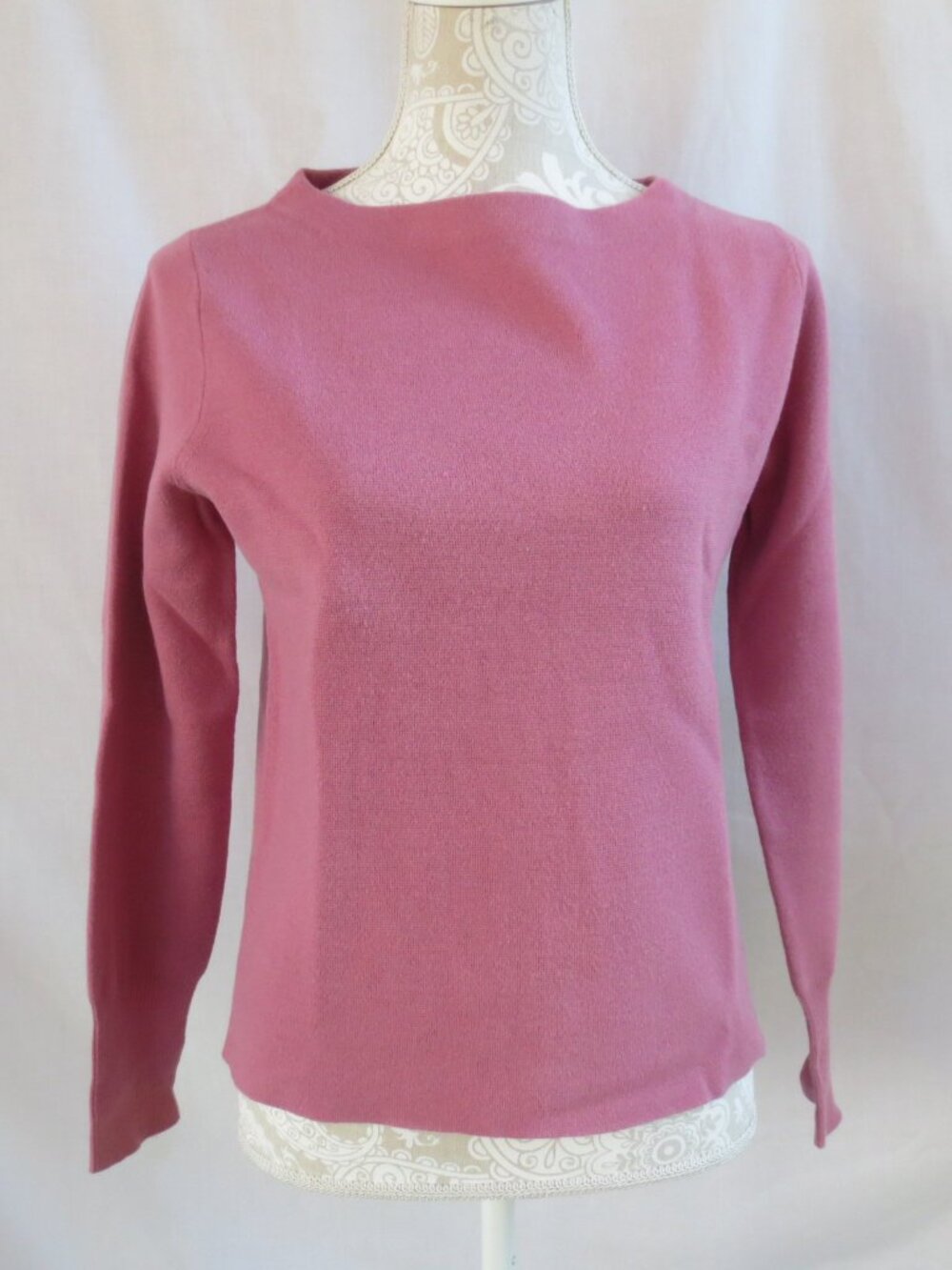 J Crew Sweater Mauve Pink Merino Wool Cotton Knit Chic Comfy Lightweight Size S